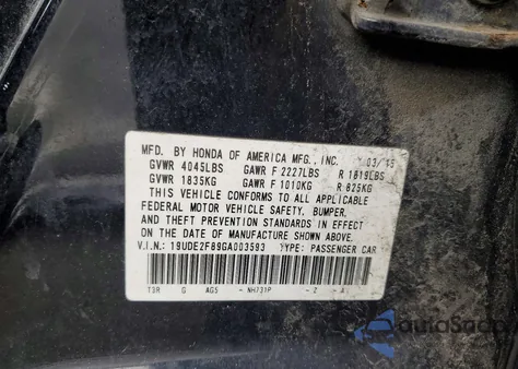 2016 Acura Ilx Premium z USA, uszkodzony, nr VIN 19UDE2F89GA003593